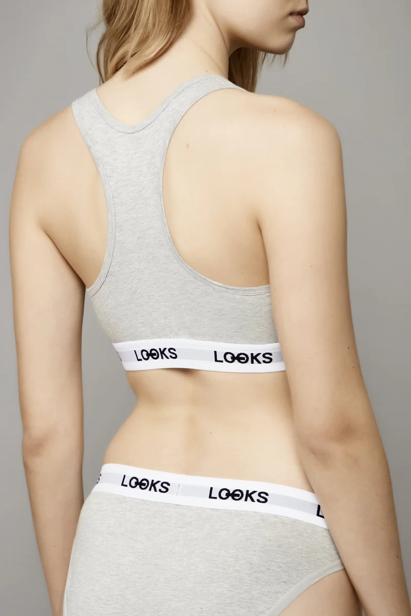 LOOKS Slip Damen Sport grau Dreierpack